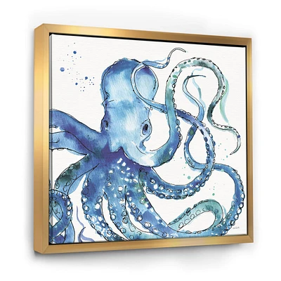 Designart - Blue Deep Sea VIII - Coastal Framed Canvas