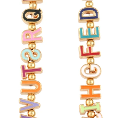 Gold Mixed Enamel Metal Alphabet Beads by Bead Landing™