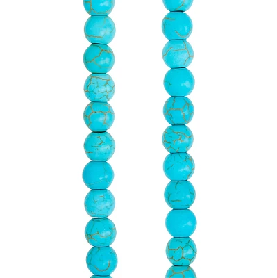 12 Pack:  Turquoise Dyed Howlite Round Beads, 6mm by Bead Landing™