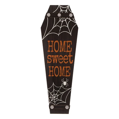 Glitzhome® 3.5ft. Halloween Wooden Coffin Porch Leaning Décor