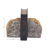 CosmoLiving by Cosmopolitan 7" Gray Glam Stone Bookends, 2ct.