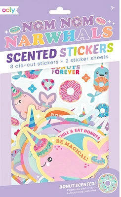 OOLY Nom Nom Narwhals Donut Scented Scratch Sticker Set