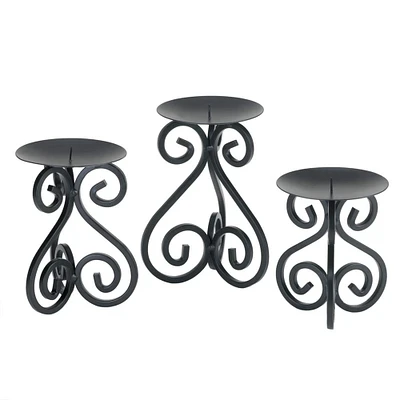 6.75" Scrollwork Candle Stand, 3ct.