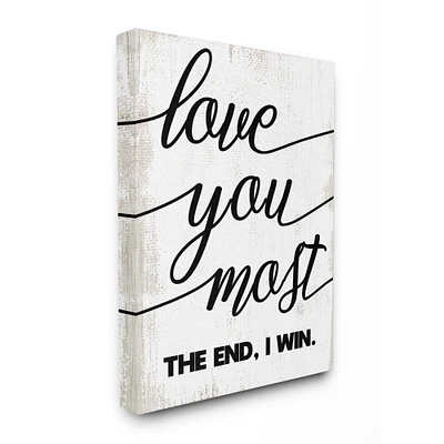 Stupell Industries Love You Most Romantic Rustic Word Design Canvas Wall Art