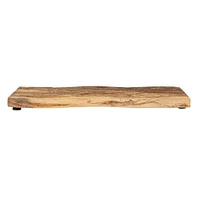 16" Walnut Finish Grooved Mango Wood Cheese & Cutting Board