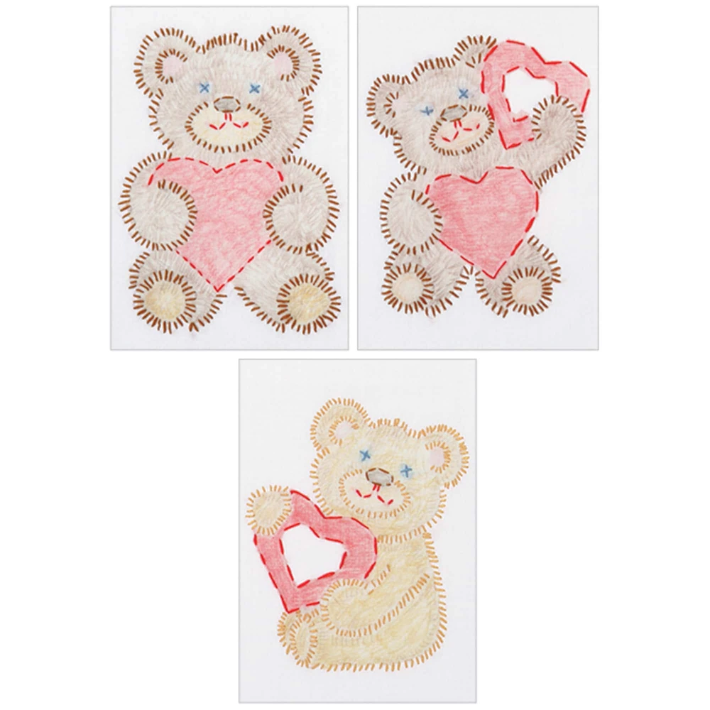 Jack Dempsey Fuzzy Bear Stamped Embroidery Samplers Kit