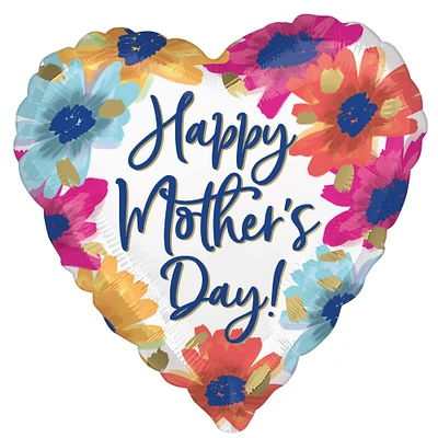 17" Happy Mother's Day Flowers Foil Balloon