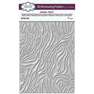 Creative Expressions Animal Print 3D Embossing Folder