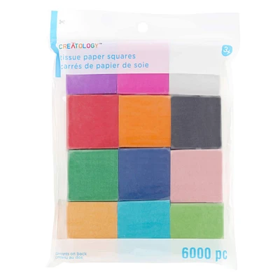 12 Packs: 6,000 ct. (72,000 total) Primary Tissue Paper Square Pack by Creatology™