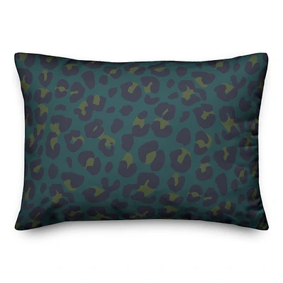 Blue Leopard Throw Pillow