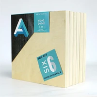 6 Packs: 6 ct. (36 total) Art Alternatives 8" x 8" Value Pack Classic Studio Wood Panel