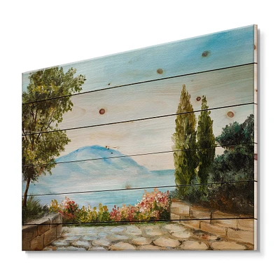 Designart - Mountains View By The Sea Side