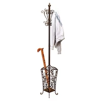 74" Black Metal Traditional Coat Rack