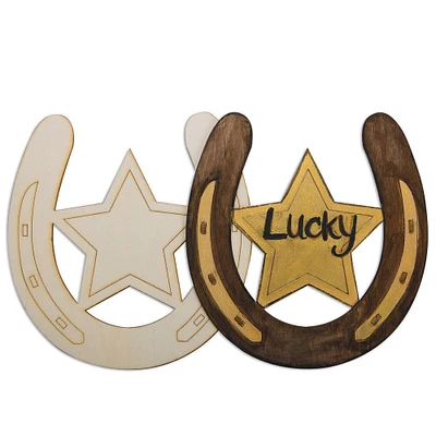 S&S® Worldwide Wooden Lucky Horseshoe Plaque, 24ct.