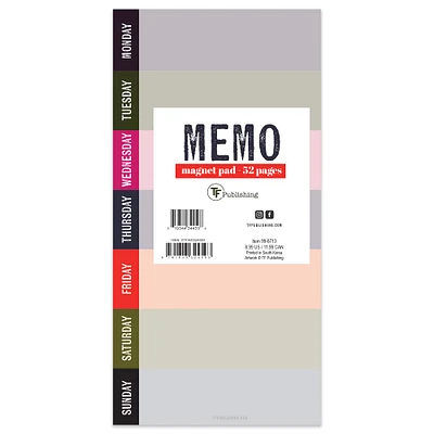 TF Publishing Weekly Vibrant Plans Memo Magnet List Pad