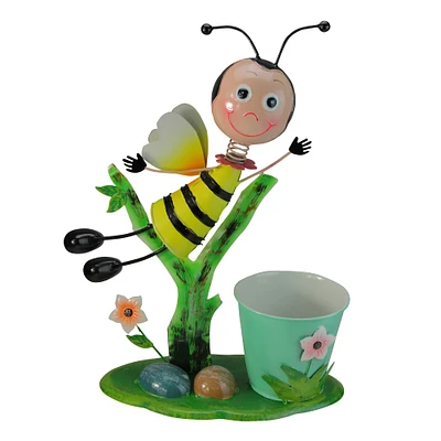 17" Bee Flying Over Flowers Spring Outdoor Planter