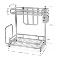 NEX™ 15" Silver 2-Tier Standing Storage Rack