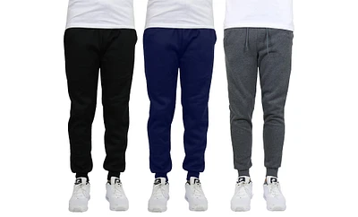 Galaxy by Harvic Men's Fleece-Lined Jogger Sweatpants 3 Pack
