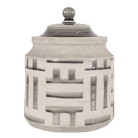 Beige & Gray Ceramic Decorative Jar Set