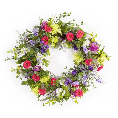 24" Multicolor Mixed Floral Wreath