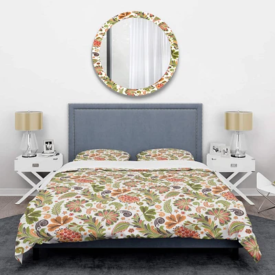 Designart 'Retro Fantasy Flowers I' Mid-Century Duvet Cover Set