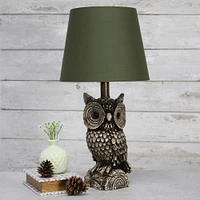 Simple Designs™ 20" Brown and White Owl Table Lamp with Shade