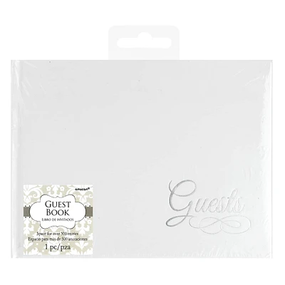 White & Silver Wedding Guest Book