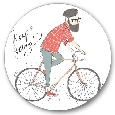 Designart - Hipster Man On A Bicycle