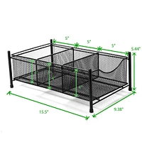 Mind Reader -Compartment Pull-out Sliding Organizing Drawer Storage Basket