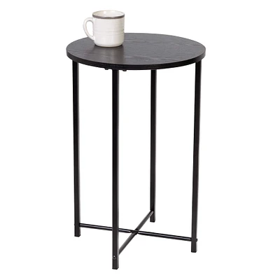 6 Pack: Honey Can Do Black Round Side Table with X-Pattern Base