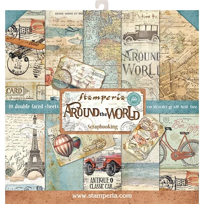 Stamperia Around the World Double-Sided Paper Pad, 12" x 12"