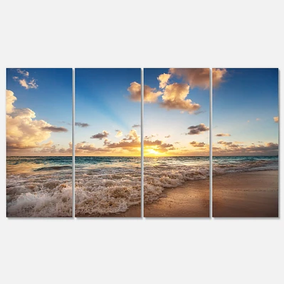 Designart - Sunrise on Beach of Caribbean Sea