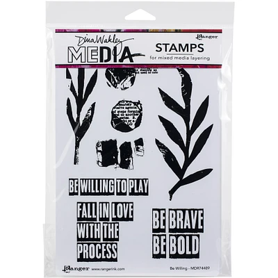 Dina Wakley Be Willing Media Cling Stamps
