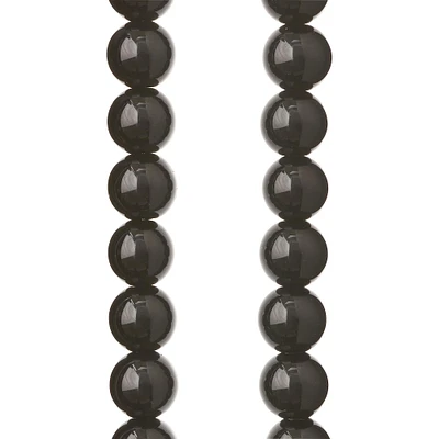 Black Glass Round Beads, 10mm by Bead Landing™