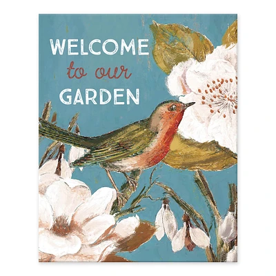 Welcome to Our Garden Tabletop Canvas Art