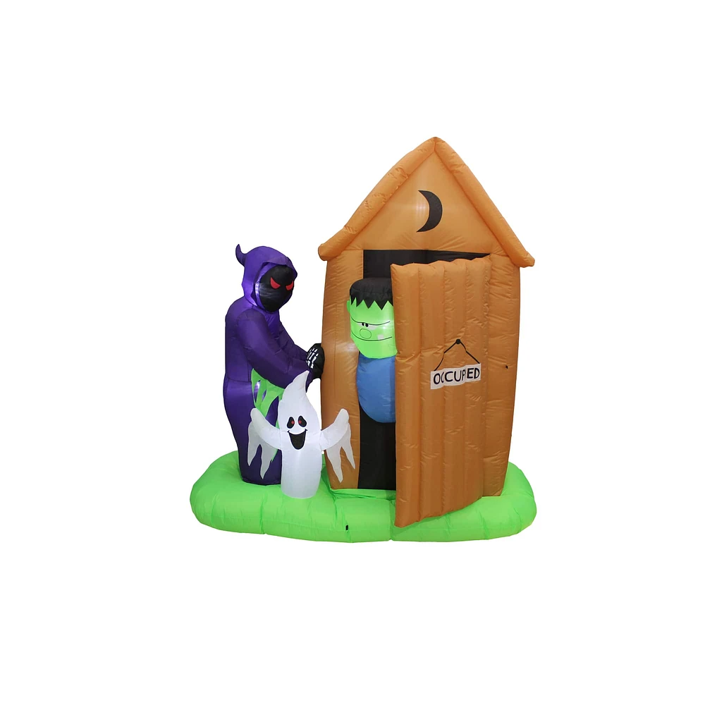 6.5ft. Inflatable Animated Monster Outhouse Scene