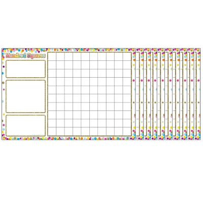 Ashley Productions Smart Poly™ Confetti Hundred Squares Charts, 10ct.