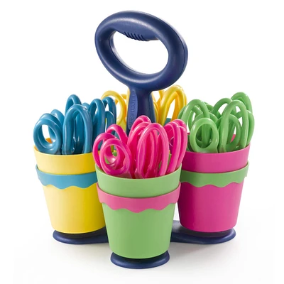 Westcott® KleenEarth® Antimicrobial Scissor Caddy with 24 Pointed 5" Scissors