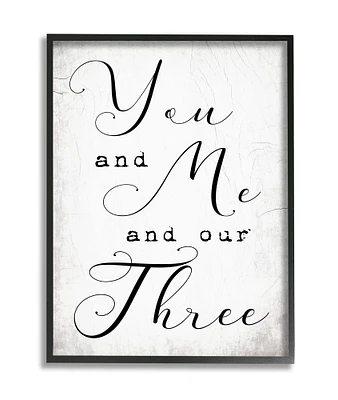 Stupell Industries You Me and Our Three Phrase Family Home Quote Framed Wall Art