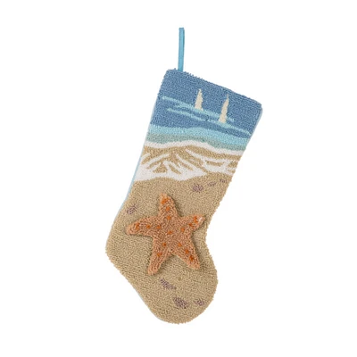 Glitzhome® 19" 3D Starfish Hooked Stocking