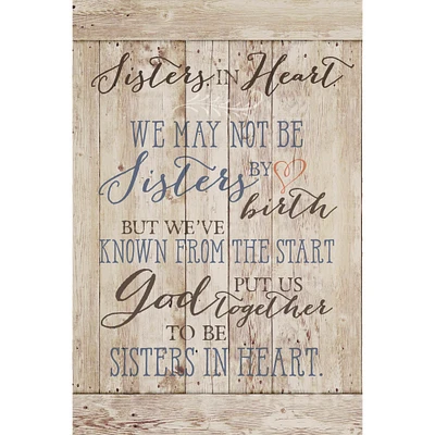 Sisters In Heart Wood Plaque