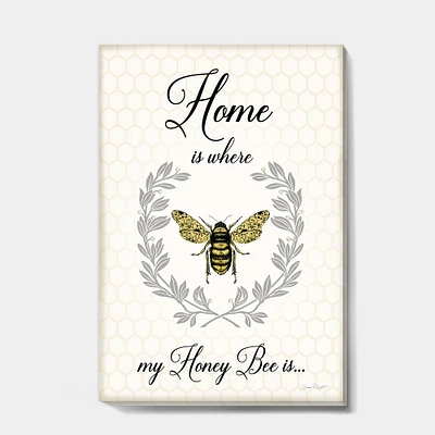 Designart - Honey Bee A - Cottage Premium Canvas Wall Art