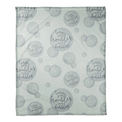 Turn Your Troubles Into Bubbles Coral Fleece Blanket