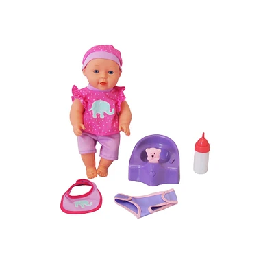 Dream Collection 12" Pink Baby Doll With Musical Potty