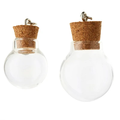 12 Packs: 2 ct. (24 total) Found Objects™ Clear Round Bottle Pendants by Bead Landing™