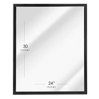 Head West® Glossy Black Rectangular Edge-to-Edge Float Framed Accent Wall Mirror