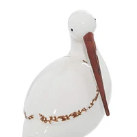 White Stoneware Coastal Birds Sculpture Set