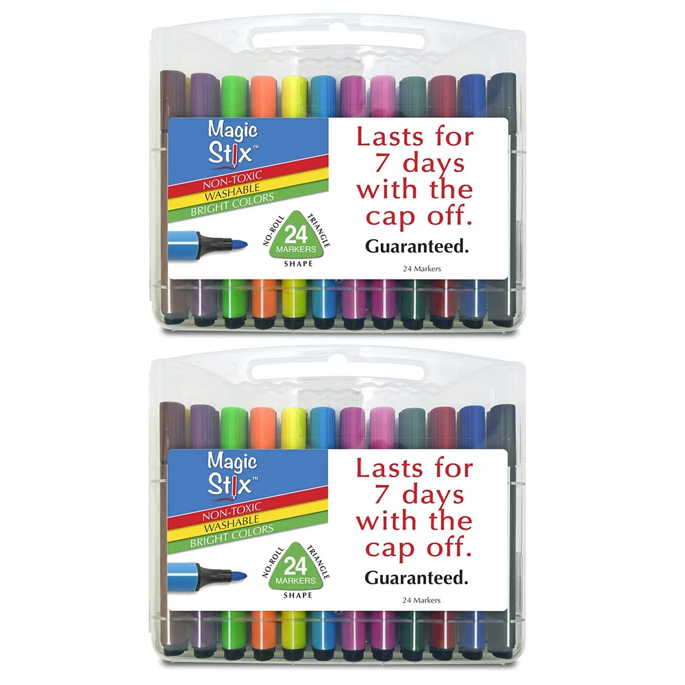 Magic Stix™ Triangular Markers, 2 Packs of 24