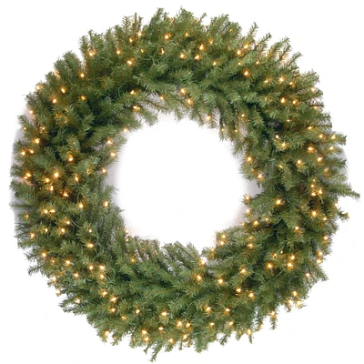 48" White LED Norwood Fir Wreath