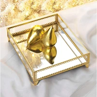 12" Gold Motif Jewelry Tray